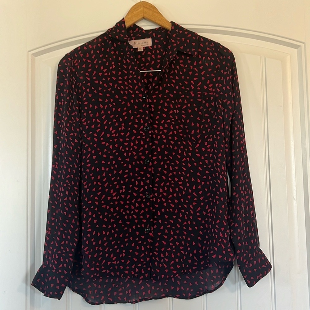 Belk Philosophy Black Red Shirt Size XS